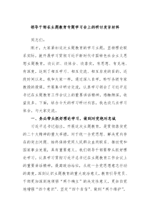 领导干部在主题教育专题学习会上的研讨发言材料