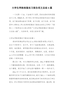 大学生网络客服实习报告范文总结4篇