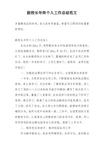 副校长年终个人工作总结范文