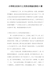 小学班主任实习上交的自我鉴定报告5篇