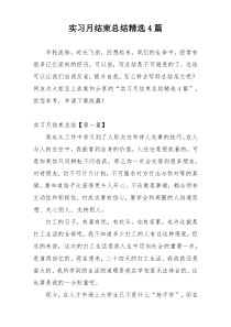 实习月结束总结精选4篇