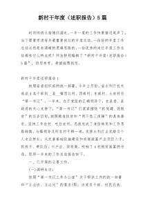 新村干年度（述职报告）5篇