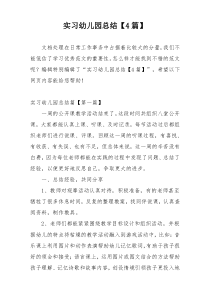实习幼儿园总结【4篇】