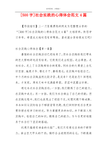 [500字]社会实践的心得体会范文4篇