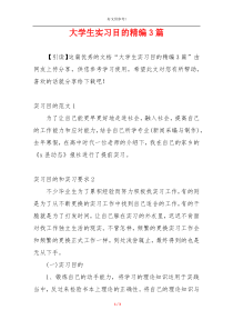 大学生实习目的精编3篇