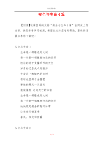 安全与生命4篇