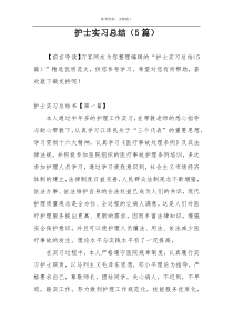 护士实习总结（5篇）
