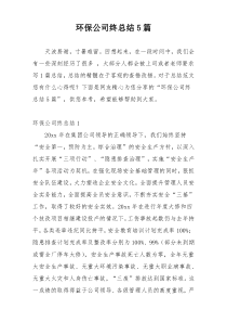 环保公司终总结5篇