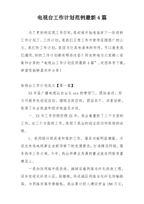 电视台工作计划范例最新4篇