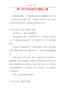 第一次月考总结作文精选4篇