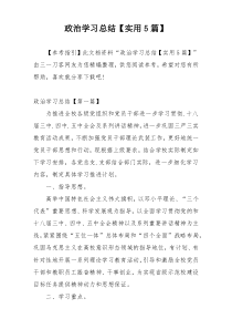 政治学习总结【实用5篇】