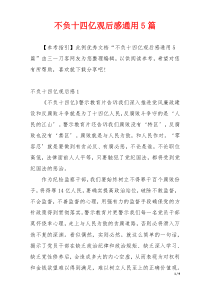 不负十四亿观后感通用5篇