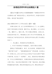 助理经济师年终总结精选5篇