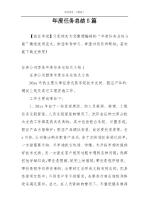 年度任务总结5篇