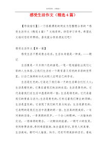 感受生活作文（精选4篇）