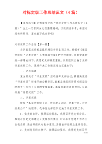 对标定级工作总结范文（4篇）