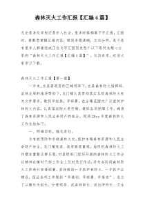 森林灭火工作汇报【汇编4篇】