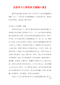 反恐学习心得范例【精编4篇】