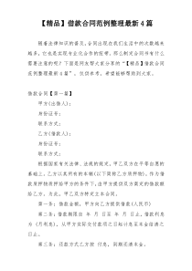 【精品】借款合同范例整理最新4篇