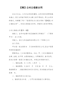 【精】公对公借款合同