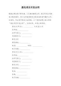 委托项目开发合同