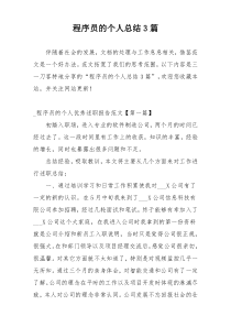 程序员的个人总结3篇