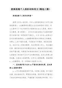 肃清流毒个人剖析材料范文(精选三篇）