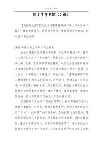 局上半年总结（5篇）