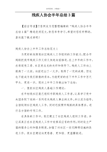 残疾人协会半年总结3篇