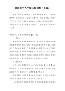 管理员个人年度工作规划（4篇）