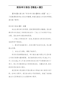 财务审计报告【精选4篇】