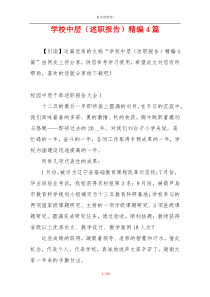 学校中层（述职报告）精编4篇