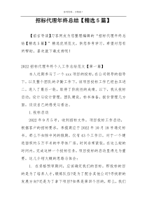 招标代理年终总结【精选5篇】