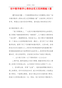 初中数学教学心得体会范文范例精编3篇