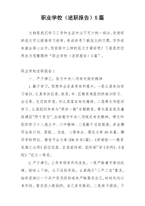 职业学校（述职报告）5篇