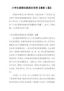 小学生假期实践报告范例【最新4篇】