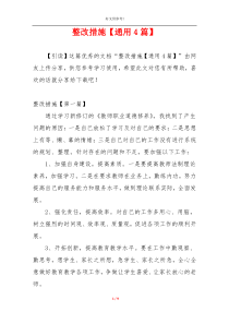 整改措施【通用4篇】