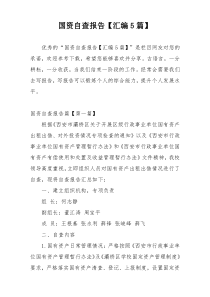 国资自查报告【汇编5篇】