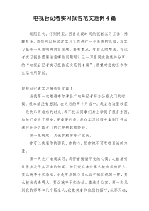 电视台记者实习报告范文范例4篇