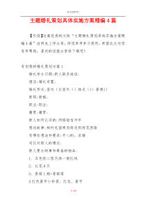 主题婚礼策划具体实施方案精编4篇