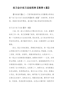 实习会计实习总结范例【推荐4篇】