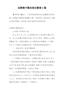 巡察集中整改报告整理3篇
