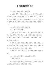 意外险调研报告范例