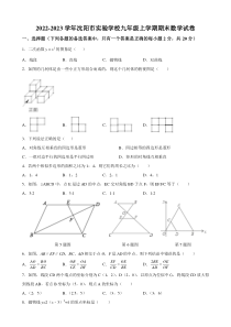 20222023学年沈阳市实验学校九年级上学期期末数学试卷答案
