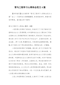 青马工程学习心得体会范文4篇