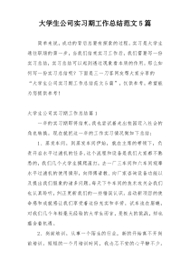 大学生公司实习期工作总结范文5篇