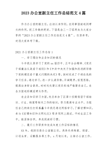 2023办公室副主任工作总结范文4篇