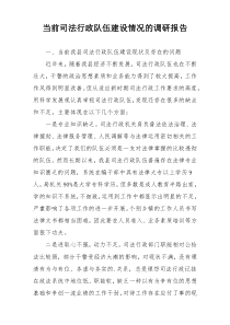 当前司法行政队伍建设情况的调研报告