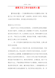 爱国卫生工作计划实用4篇