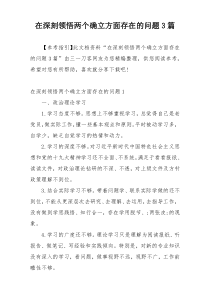 在深刻领悟两个确立方面存在的问题3篇
